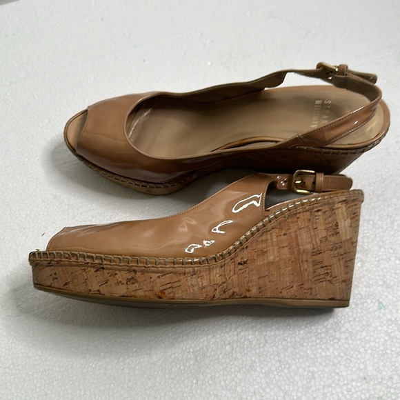 Stuart weitzman tan beige sling back wedge size 10.5 - Picture 5 of 12